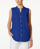 Charter Club Petite Embroidered Blouse, Only At Macy's