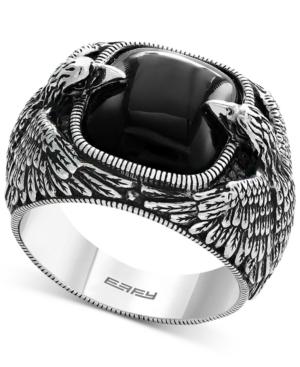 Effy Men's Onyx Eagle Ring (10 Ct. T.w.) In Sterling Silver