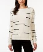 Lucky Brand Striped Fringed Pullover Sweater