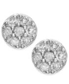 Diamond Cluster Stud Earrings In 10k White Gold (1/4 Ct. T.w.)