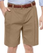 Geoffrey Beene Extender Waist Double Pleat Shorts