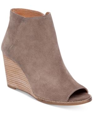 Lucky Brand Women's Jezzah Peep-toe Wedge Booties Women's Shoes