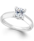 Certified Diamond Solitaire Engagement Ring In 14k White Gold (1 Ct. T.w.)