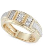 Men's Diamond Band (1/2 Ct. T.w.) In 10k Gold And White Gold