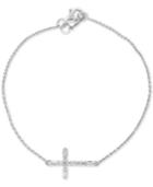 Gift By Effy Diamond East-west Cross Chain Bracelet (1/4 Ct. T.w.) In 14k White Gold
