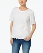 Weekend Max Mara Scalloped-hem Embroidered Top