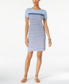 Karen Scott Striped Sheath Dress, Only At Macy's