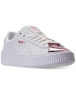 Puma Women's Basket Platform Metallic Casual Sneakers From Finish Line