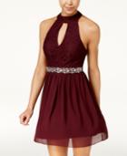 Speechless Juniors' Embellished Open-back Dress