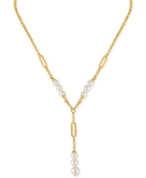 Majorica Gold-tone Imitation Pearl Y-neck Necklace