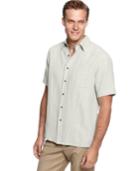 Tasso Elba Men's Silk And Linen Blend Crosshatch Short-sleeve Shirt With Pocket, Created For Macy's