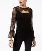 Thalia Sodi Lace-bell-sleeve Sweater, Created For Macy's