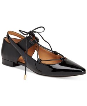 Calvin Klein Women's Evalyn Pointed-toe Lace-up Flats Women's Shoes