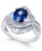 Sapphire (2 Ct. T.w.) And Diamond (3/4 Ct. T.w.) Ring In 14k White Gold