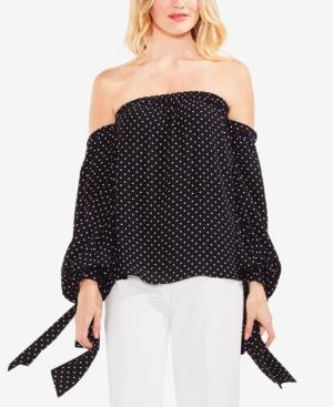 Vince Camuto Off-the-shoulder Polka-dot Top
