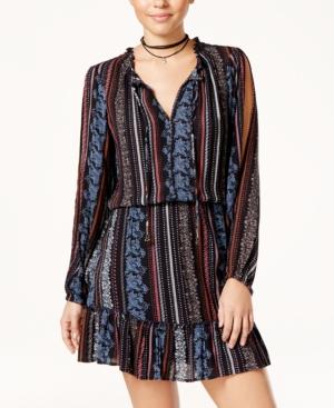 Jessica Simpson Printed Cold-shoulder Peasant Dress