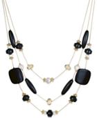 Inc International Concepts Gold-tone Multi-stone Layer Necklace, Only At Macy's