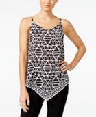 Inc International Concepts Printed Handkerchief-hem Blouse, Only At Macy's