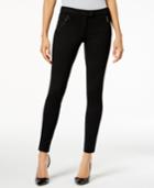 Alfani Ponte-knit Zip-pocket Skinny Pants, Created For Macy's