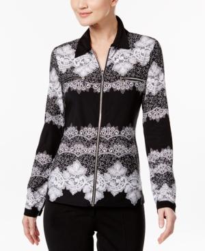 Inc International Concepts Zip-front Lace Shirt, Only At Macy's