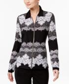 Inc International Concepts Zip-front Lace Shirt, Only At Macy's