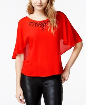 Stoosh Juniors' Embellished Angel-wing Flutter Top