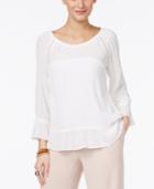 Inc International Concepts Crepe Peasant Top, Only At Macy's