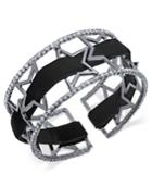 I.n.c. Openwork Star Pave Cuff Bracelet With Velvet Ribbon, Created For Macy's
