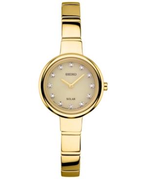 Seiko Women's Solar Diamond Accent Gold-tone Stainless Steel Bangle Bracelet Watch 22mm Sup366