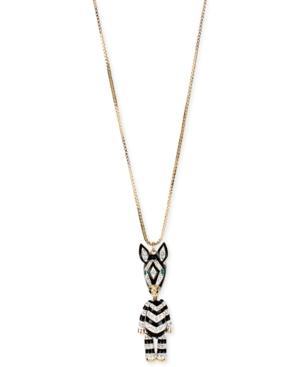 Betsey Johnson Gold-tone 3-d Zebra Pendant Long Necklace