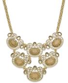 Inc International Concepts Gold-tone Multi-stone And Crystal Ornamental Statement Necklace, Only Macy's