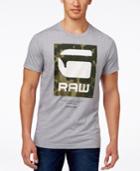 Gstar Men's Raw Faux-mesh Camo Graphic-print Logo T-shirt