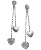Effy Diamond Heart Dangle Earrings (1/4 Ct. T.w.) In 14k White Gold