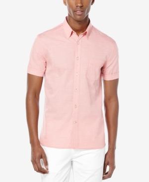 Perry Ellis Men's Yarn-dye Stripe Short-sleeve Shirt
