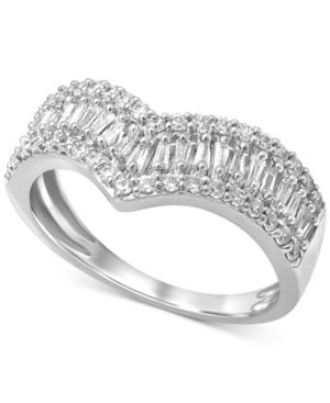 Diamond V Statement Ring (5/8 Ct. T.w.) In 14k White Gold