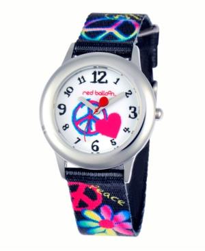 Red Balloon Peace, Love & Happiness Girls' Stainless Steel Watch