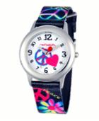 Red Balloon Peace, Love & Happiness Girls' Stainless Steel Watch