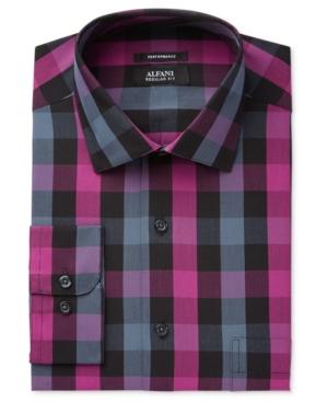 Alfani Men's Classic/regular Fit Boldberry Mega Gingham Dress Shirt, Only At Macy's
