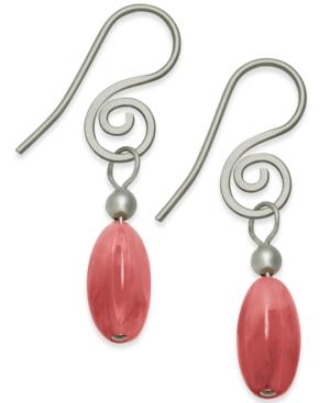 Jody Coyote Oval Bead Swirl Drop Earrings In Sterling Silver