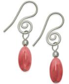 Jody Coyote Oval Bead Swirl Drop Earrings In Sterling Silver