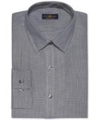 Club Room Estate Wrinkle-resistant Black Houndstooth Dress Shirt