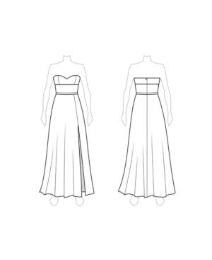 Fame And Partners Strapless Maxi Dress With Front Slit