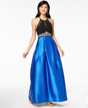 Teeze Me Juniors' Embellished Illusion Fit & Flare Gown, A Macy's Exclusive Style