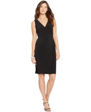 American Living Faux-wrap Surplice Dress