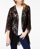 Love, Fire Juniors' Scalloped Lace Kimono