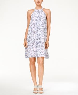 Cece By Cynthia Steffe Printed Chiffon Halter Dress