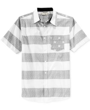 Univibe Men's Ashflag Americana-print Short-sleeve Shirt