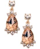 Givenchy Rose Gold-tone Framed Crystal Earrings