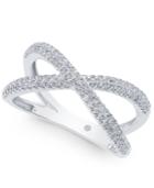 Diamond Crisscross Ring (1/2 Ct. T.w.) In 14k White Gold