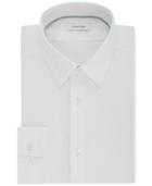 Calvin Klein Men's Steel Slim-fit Non-iron Performance Stretch Point Collar White Dress Shirt